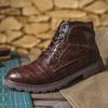 Novas Botas Martin de Salto Baixo para Homens, Resistentes ao Desgaste e Duráveis, Botas Curtas Estilo Britânico, Botas Casuais de Couro Retro de Cano Médio para Homens 7799