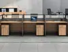 Gabinete de Archivo de Tres Niveles Móvil para Oficina de Piso, Ignífugo, Tres Cajones, Combinación de Escritorio con Pantalla, Gabinete Móvil