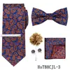 Conjunto de Gravata Masculina, Acessórios para Terno de Negócios, Gravata Vinho de Alta Qualidade com Padrão Paisley, Mais Vendido Transfronteiriço