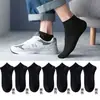 Meias Masculinas Rasas Pretas Curtas Absorventes de Suor Cor Sólida Esportivas Meia Cano Médio Baixo Moda Branco Puro Todas as Ocasiões Respiráveis Meias Sapatilha