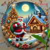 Estilo Retro Country Americano Papá Noel Pintura en Lata Decoración de Puerta y Ventana Valla Fiesta Navideña Pintura Metálica en Lata