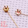 60747-8 Cobre Hanfu Estilo Antiguo Accesorios para el Cabello Corona para el Cabello Rama Temblorosa Alambre de Cobre Accesorios Material Corona de Fénix 9mm