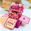 Cartão de Aniversário Popular da Amazon Cartão de Cumprimentos de Aniversário Caixa Estéreo Esculpida em Papel Criativo Cartão com Mensagem de Bênção de Aniversário
