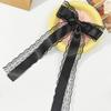 Lace Lace Bow Ribbon Hairpin Doce Mulher All-match Back Head Duckbill Clip Francês Elegante Headwear Acessórios para o Cabelo