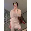 Vestido Camisa Blanco Único y Elegante, Nuevo Vestido Casual Corto Ajustado con Lazo para Mujer Verano 2026