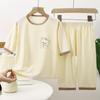Conjunto de pijama infantil modal de verano, delgado, con dibujos animados, ropa para aire acondicionado para niños y niñas, ropa para el hogar para bebé, conjunto de dos piezas