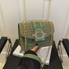 Bolsa Pequena Estilo Coreano Feminina 2024 Nova Elegante Versátil Corrente Bolsa Quadrada Pequena Verão Cor Contrastante Lã Bolsa de Ombro Único Transversal