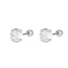 Pendientes de Hueso de Oreja de Zirconio Super Brillante de Cuatro Garras de Plata S999 Banyan Tree para Hombres y Mujeres Torniquete Simple para Agujeros de Oreja Pendientes Anticaída
