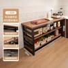 Estante de Almacenamiento Multifuncional de Cocina de Pie Mesa de Corte de Verduras Banco de Trabajo Multicapa Estante de Almacenamiento para Horno de Microondas y Ollas Gabinete Lateral Estrecho