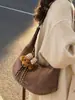 Bolsa de Camurça da Moda para Mulheres 2026 Nova Casual Versátil Bolsa de Ombro de Axila Bolsa Transversal para o Dia a Dia Cross-Border