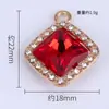 Colgante Cuadrado de Cristal Nuevo Personalizado Creativo Transfronterizo Accesorios DIY Pulsera de Aleación Galvanizada Collar Venta Directa de Fábrica