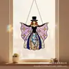 Colgante de ventana de vidrio emplomado acrílico 2D de bruja vintage transfronterizo decoración de Halloween para casa, balcón, jardín, colgante, regalo