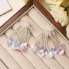 Super Fada Colorida Folha de Ginkgo Franja Lantejou Flor DIY Flor de Contas Costurada à Mão Brincos Acessórios de Cabelo Roupas Sapatos Acessórios de Flor
