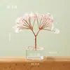 Árbol de Cristal Natural, Árbol de la Fortuna de Citrino, Base de Vidrio, Cuenco del Tesoro, Decoración para Oficina en Casa, Adorno Atractor de Riqueza