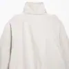 Chaqueta Cortavientos Casual de Doble Botón de Estilo Europeo y Americano Versátil con Cuello Alto para Mujer, Nueva Colección Otoño 2026, en Blanco