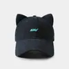 Chapéu Novo Estilo com Orelhas de Gato, Boné de Baseball para Mulheres, Bordado Fofo de Letras, Proteção Solar, Chapéu de Sol, Moderno e Versátil