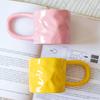 Caneca de cerâmica criativa simples home office copo de cerâmica de grande capacidade Amazon comércio exterior grande alça xícara de café