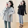 Novos Tops de Malha de Primavera para Gestantes, Tops de Malha da Moda Largos de Tamanho Grande para Gestantes