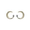 Aretes de Botón Simples Versátiles Elegantes de Luna Creciente con Pequeños Diamantes con Incrustaciones de Plata S925 Chapada con un Sentido del Diseño Joyería para la Oreja Estilo Ins Regalo