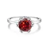 Anillo de Plata de Ley 925 con Moissanita para Mujer, Mismo Estilo de Tiktok, Corona Clásica de Seis Garras de la Familia Zhou, Regalo de Propuesta, Suministro Directo del Fabricante