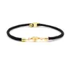 Pulsera de Cuerda Negra Más Vendida Transfronteriza Letras Inglesas A-Z Corazón de Melocotón Chapado en Oro Iniciales Inglesas Grabadas Pulsera Ajustable