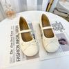 Sapatos Mary Jane 2025 Verão Novo Branco Estilo Japonês Bico Redondo Boca Rasa Salto Grosso com Laço de Saia Sapatos Fofos