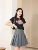 Nueva Falda Plisada de Verano, Falda Corta para Mujer, Cintura Alta, Adelgazante, Producto Nuevo, Estilo Universitario, Anti-Exposición, Falda de Corte A para Mujeres Petites