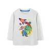 26 Otoño Nuevo Estilo Camiseta de Manga Larga para Niños Moda Europea y Americana Sudadera de Manga Larga para Niños Sudadera Pulóver con Estampado de Cohete