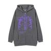 Sudadera con Cremallera Cruzada Oscura Sudadera con Capucha de Esqueleto Sudadera con Capucha de Esqueleto Urbana Moderna para Hombre