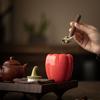 Tarro de Té Cerámico Simulado de Chile Tarro Sellado a Prueba de Humedad Tarro de Almacenamiento de Pimiento Verde Adornos de Escritorio para el Hogar Tarro Creativo para Almacenamiento de Té