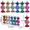 Acessórios de decoração de Natal rabo de peixe plano doce pintado árvore de Natal pequeno pingente decorações doce espiral atacado
