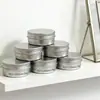 Caixa de Alumínio Prateada 30g Creme de Losna Creme de Grama Verde Caixa Vazia Caixa de Remédios Frasco Vazio de Batom Caixa de Refil de Bálsamo de Aromaterapia de Alumínio Caixa de Alumínio