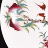 Plato de Cerámica Fushou Doble Completamente Cerámico Artesanal Nuevo Estilo Chino Decoraciones para el Hogar Adornos Regalo de Cumpleaños para Personas Mayores