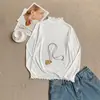 Camiseta de manga larga de modal con cuello semialto fruncido, nueva camiseta básica de color liso para otoño e invierno, top versátil de cuello medio