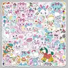 50 Piezas de Pegatinas de Nadador en Esquema de Colores Macaron Japonés, Animales Caricaturescos Dulces, Materiales para Diario, Pegatinas DIY para Botellas de Agua
