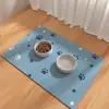 Tapete de mesa para animal de estimação com desenho transfronteiriço, tapete de banheiro, tapete de alimentação para cães e gatos com base de borracha de diatomito, à prova de respingos, absorvente de água, antiderrapante