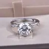 Anel de Zircônia Imitação Moissanita Oito Corações e Oito Flechas para Mulheres e Homens Anel de Casamento Seis Garras Transfronteiriço Douyin Kuaishou Celebridade da Internet Transmissão ao Vivo Atacado