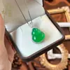 Colgante de Calcedonia Verde Claro con Forma de Calabaza, Incrustado con Ágata Natural y Plata S925, Cadena de Colgante para Regalo de Mujer
