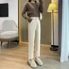 Pantalones de lana para mujer, pantalones cropped de pierna recta, nuevos pantalones harén casual de primavera y otoño, holgados, adelgazantes, engrosados, pantalones de traje de pierna cigarette