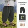 Calça Esportiva Infantil Kaka Panda Calças de Outono para Meninas Roupas Casuais Longas de Outono para Crianças Calças de Primavera e Outono para Bebês e Crianças Pequenas Tendência