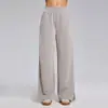 Calça de Moletom Esportiva Reta com Caimento Lavada à Areia para Mulheres, Novas Calças Retas de Perna Larga Casuais Espessadas para Outono e Inverno, Personalizável
