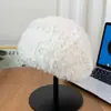 Boina de Felpa Cálida Adelgazante para Mujer, Versión Coreana de Otoño e Invierno, Sombrero de Pescador Cálido Retro del Noreste, Sombrero de Pescador a Prueba de Frío, Moderno