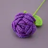 Rosa de Lana Graduada Tejida a Crochet Terminada Creativa Ramo Individual para San Valentín, San Valentín Chino, Navidad