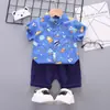 Ropa Infantil Transfronteriza Verano Nuevo Estilo Ropa de Verano para Niños, Bebés y Niños, Camisa Casual de Manga Corta Traje Conjunto de Dos Piezas