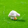 Paisaje en miniatura, linda cesta de flores para salida de primavera, figura de conejito, adorable decoración de jardín, accesorios decorativos DIY, adornos pequeños