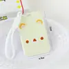 Portatarjetas de empujar y tirar con expresión de dibujos animados lindos, tarjeta de estudiante para el campus estilo crema, tarjeta de acceso, cubierta protectora para cordón de foto de ídolo