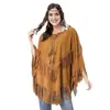 2025 Carnaval de Amazon Hippie Halloween Indígena Aborigen Chaleco de Gamuza Top Chal con Flecos Capa