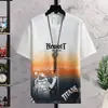 Nova Camiseta Masculina de Manga Curta de Seda Gelada Fina Respirável com Sensação de Gelo Meia Manga Tendência Top
