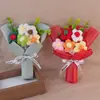Fio de Tricô Fio Pelúcia Buquê de Girassol Flores Artificiais Feitas à Mão Pequeno Buquê Presente para o Dia das Mães Temporada de Formatura