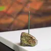 Piedra Bruta de Cristal Natural 2 mm 3 mm Portainciensos Perforado para Ofrecer Incienso a Buda, Base para Incienso, Quemador de Incienso, Adorno Portainciensos